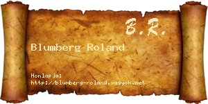Blumberg Roland névjegykártya
